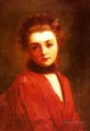 Portrait d’une fille en robe rouge dame Gustave Jean Jacquet